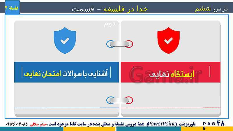 پاورپوینت تدریس و حل تست فلسفه (2) دوازدهم | درس 6: خدا در فلسفه (2)- پیش نمایش