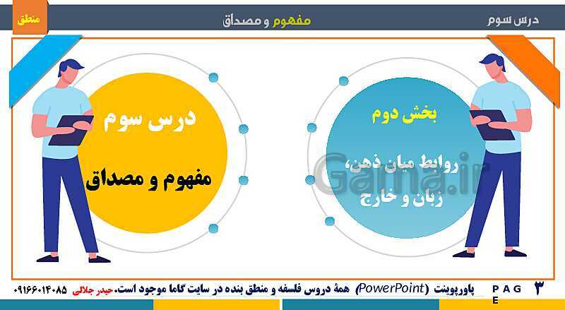 پاورپوینت منطق دهم دبیرستان | درس 3: مفهوم و مصداق- پیش نمایش