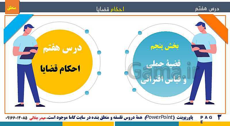 پاورپوینت منطق دهم دبیرستان | درس 7: احکام قضایا- پیش نمایش