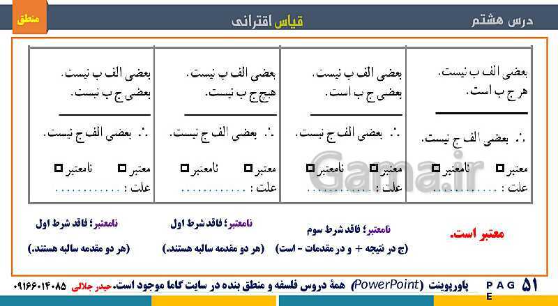 پاورپوینت منطق دهم دبیرستان | درس 8: قیاس اقترانی- پیش نمایش