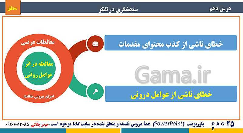 پاورپوینت منطق دهم دبیرستان | درس 10: سنجشگری در تفکر- پیش نمایش