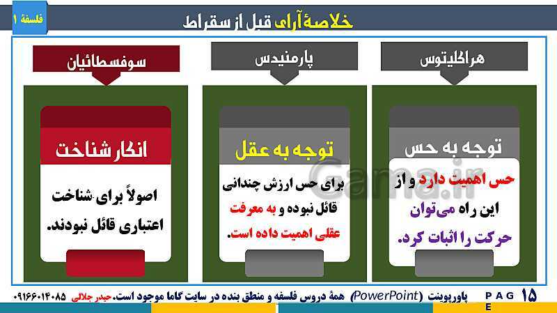 پاورپوینت تدریس مفهومی فلسفه یازدهم | درس 8: نگاهی به تاریخچه معرفت- پیش نمایش