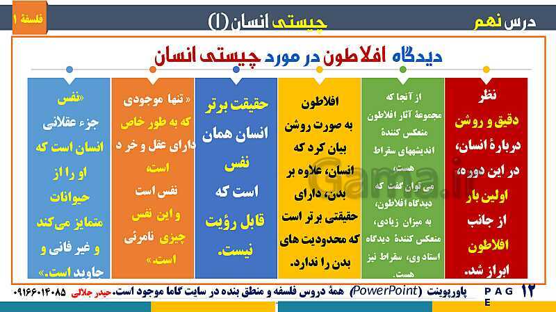 پاورپوینت تدریس مفهومی فلسفه یازدهم | درس 9: چیستی انسان (1)- پیش نمایش