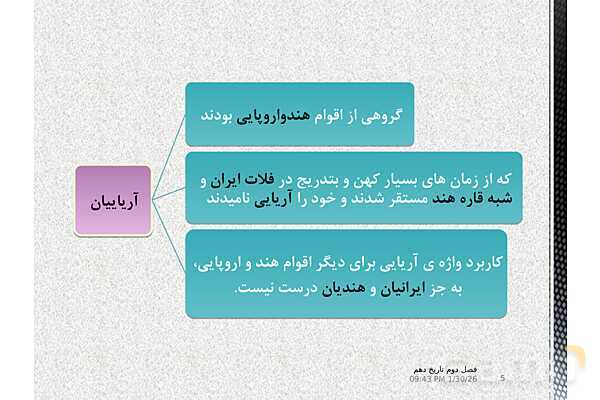 پاورپوینت تاریخ (1) دهم دبیرستان | درس 9: از ورود آریایی‌ها تا پایان هخامنشیان- پیش نمایش