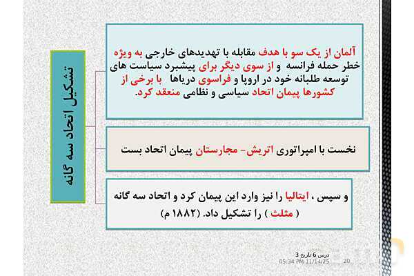 پاورپوینت آموزش تاریخ (3) دوازدهم انسانی | درس 6: جنگ جهانی اول و ایران- پیش نمایش