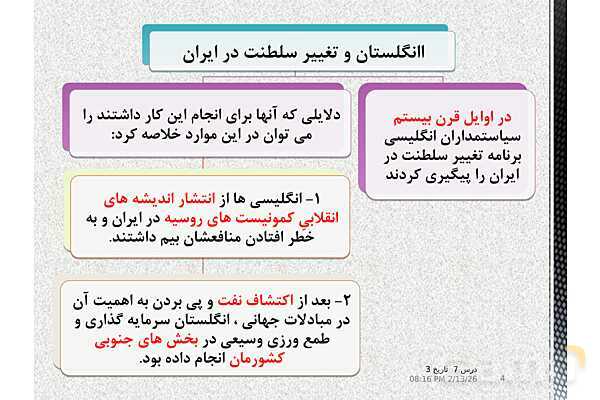 پاورپوینت آموزش تاریخ (3) دوازدهم انسانی | درس 7: ایران در دورۀ حکومت رضاشاه- پیش نمایش