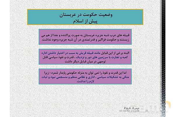 پاورپوینت تدریس تاریخ یازدهم انسانی | درس 3: اسلام در مکه- پیش نمایش