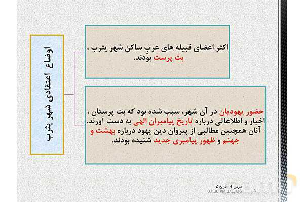 پاورپوینت تدریس تاریخ یازدهم انسانی | درس 4: امت و حکومت نبوی در مدینه- پیش نمایش