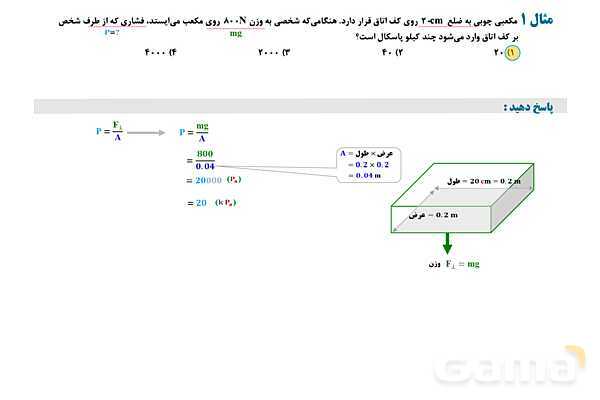 پاورپوینت تدریس و حل تمرین های فیزیک (1) دهم | فصل 2: فشار در شاره ها- پیش نمایش