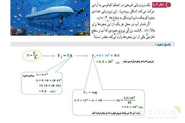 پاورپوینت تدریس و حل تمرین های فیزیک (1) دهم | فصل 2: فشار در شاره ها- پیش نمایش