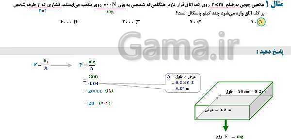 پاورپوینت تدریس و حل تمرین های فیزیک (1) دهم | فصل 2: فشار در شاره ها- پیش نمایش