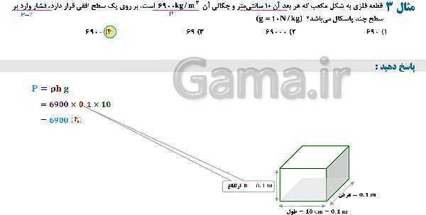 پاورپوینت تدریس و حل تمرین های فیزیک (1) دهم | فصل 2: فشار در شاره ها- پیش نمایش