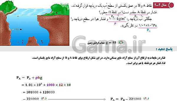 پاورپوینت تدریس و حل تمرین های فیزیک (1) دهم | فصل 2: فشار در شاره ها- پیش نمایش