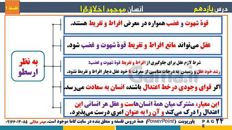 پاورپوینت تدریس مفهومی فلسفه یازدهم | درس 11: انسان، موجود اخلاق‌گرا- پیش نمایش