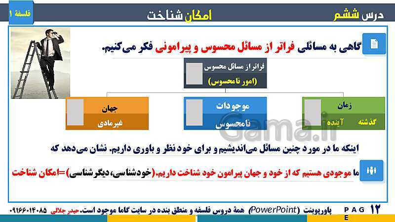 پاورپوینت تدریس مفهومی فلسفه یازدهم | درس 6: امکان شناخت- پیش نمایش