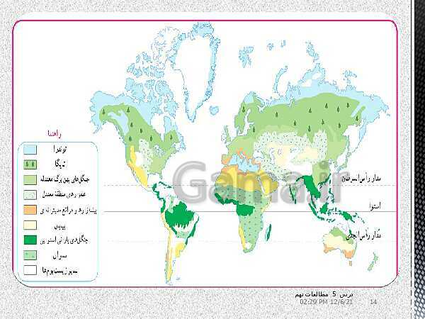 پاورپوینت مطالعات اجتماعی نهم  | درس 5: پراکندگی زیست بوم‌های جهان- پیش نمایش