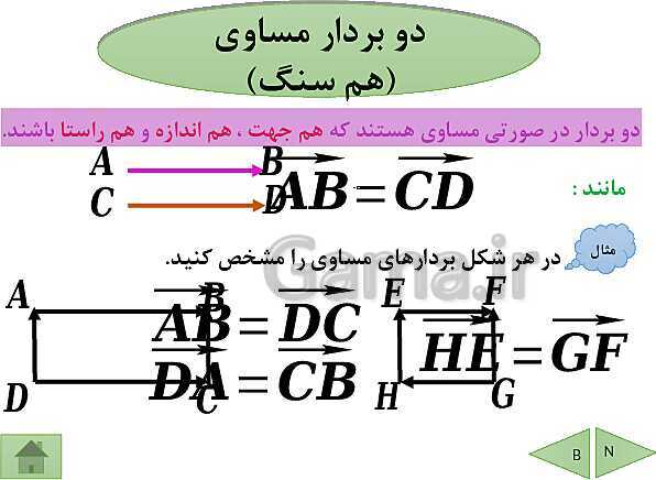 پاورپوینت آموزش فصل هشتم ریاضی پایه هفتم | فصل 8: بردار و مختصات- پیش نمایش