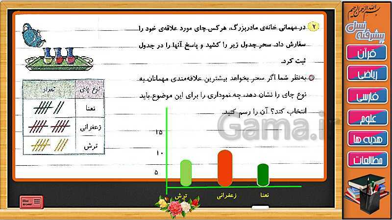 پاورپوینت فصل 7 ریاضی سوم دبستان | فرهنگ نوشتن و تمرین های مرور فصل- پیش نمایش