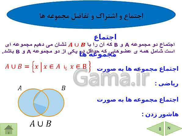 پاورپوینت آموزشی فصل اول ریاضی نهم | مجموعه ها- پیش نمایش