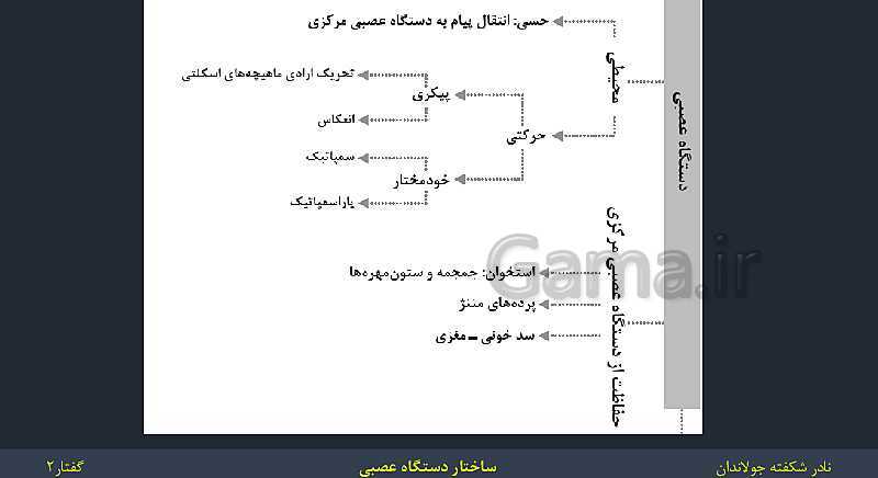 پاورپوینت زیست شناسی (2) یازدهم | فصل 1 | گفتار 2: ساختار دستگاه عصبی- پیش نمایش