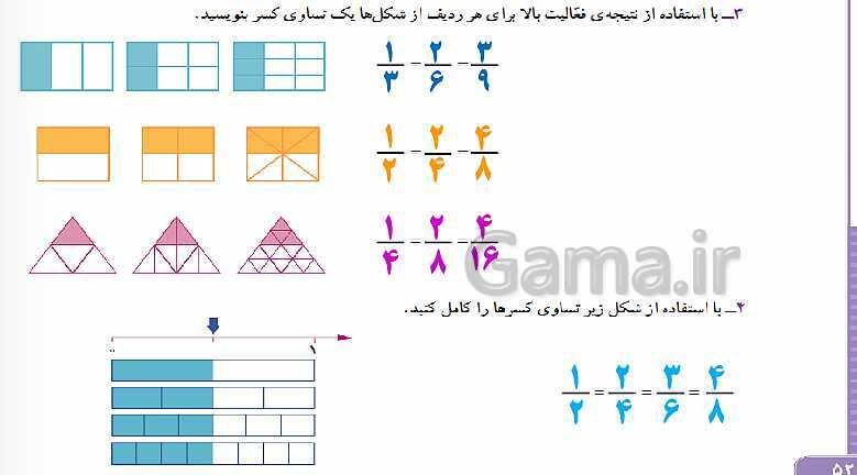 پاورپوینت پاسخ به فعالیت‌های کتاب درسی ریاضی سوم دبستان | فصل 3: عددهای کسری - پیش نمایش