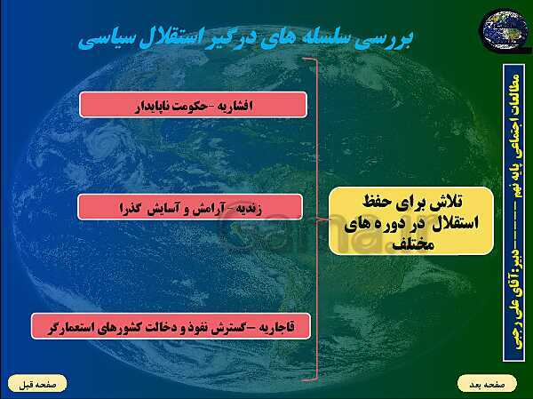 پاورپوینت تدریس مطالعات اجتماعی نهم | فصل 6: ایران از عهد نادرشاه تا ناصرالدین شاه (درس 11 و 12)- پیش نمایش