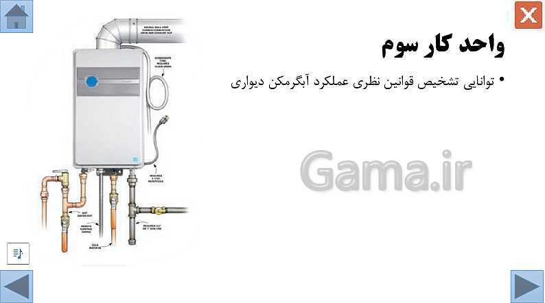 پاورپوینت تعمیرکار آبگرمکن دیواری/ واحدکار سوم/ دهم دوره دوم متوسطه- کاردانش- پیش نمایش