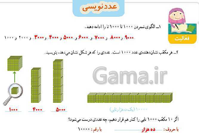 پاورپوینت پاسخ به فعالیت‌های کتاب ریاضی چهارم دبستان | فصل 1: اعداد و الگوها- پیش نمایش