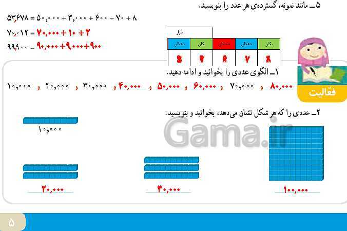 پاورپوینت پاسخ به فعالیت‌های کتاب ریاضی چهارم دبستان | فصل 1: اعداد و الگوها- پیش نمایش