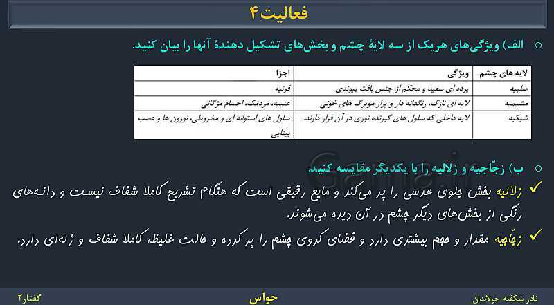 پاورپوینت زیست شناسی (2) یازدهم | فصل 2 | گفتار 2: حواس ویژه- پیش نمایش