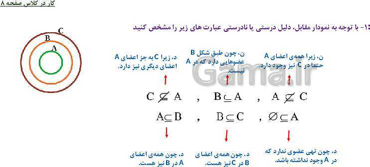 پاورپوینت حل فعالیت، کار در کلاس و تمرین های ریاضی نهم | فصل 1: مجموعه ها (درس 1 تا 4)- پیش نمایش