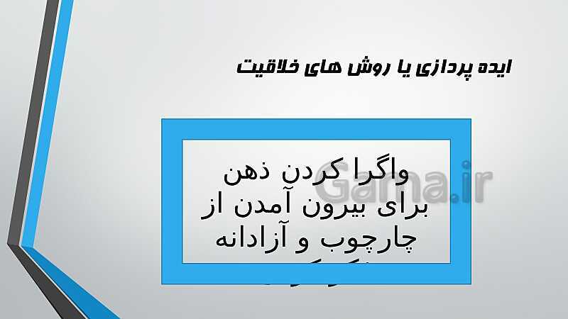 پاورپوینت آموزش کتاب درسی کارگاه نوآوری و کارآفرینی یازدهم | پودمان 1: حل خلاقانه مسئله‌ها- پیش نمایش