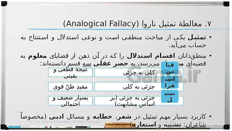 پاورپوینت آموزش مغالطه‌های کتاب منطق دهم انسانی- پیش نمایش