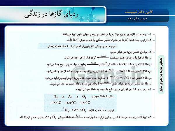 پاورپوینت آموزش شیمی (1) دهم با نمودار مفهومی | فصل 2: ردِّپای گازها در زندگی- پیش نمایش