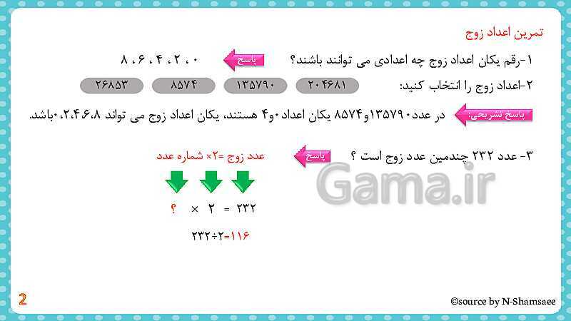 پاورپوینت تکرار و تمرین‌های مکمل فصل 1 کتاب ریاضی ششم دبستان | فصل 1: عدد و الگوهای عددی- پیش نمایش