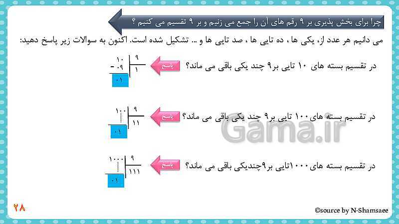 پاورپوینت تکرار و تمرین‌های مکمل فصل 1 کتاب ریاضی ششم دبستان | فصل 1: عدد و الگوهای عددی- پیش نمایش