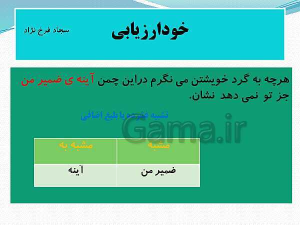 پاورپوینت علوم و فنون ادبی (2) یازدهم انسانی | درس 3: تشبیه- پیش نمایش