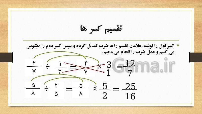 پاورپوینت آموزش ریاضی ششم دبستان | فصل 2: کسر- پیش نمایش