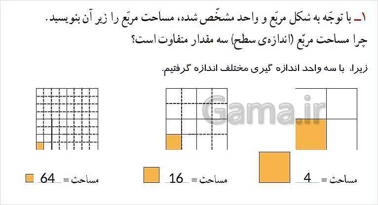 پاورپوینت آموزش قصل 5 ریاضی سوم دبستان | واحد اندازه‌گیری سطح- پیش نمایش