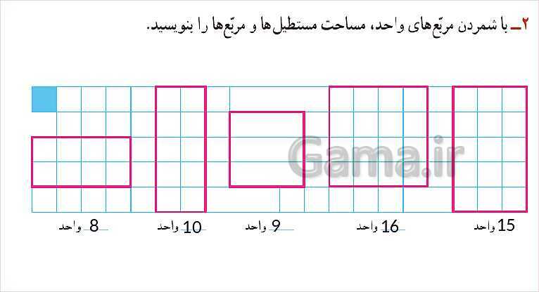 پاورپوینت آموزش قصل 5 ریاضی سوم دبستان | واحد اندازه‌گیری سطح- پیش نمایش