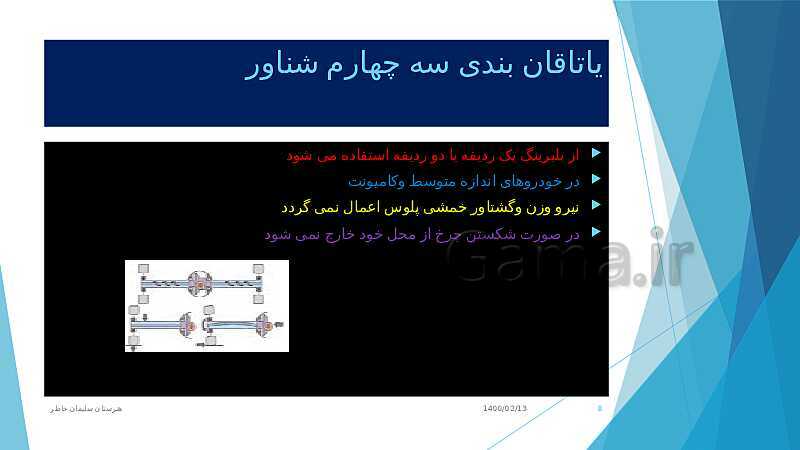 پاورپوینت تعمیر جعبه دنده و دیفرانسیل یازدهم هنرستان | پودمان 5: تعمیر پلوس (انواع مفصل های پلوس)- پیش نمایش