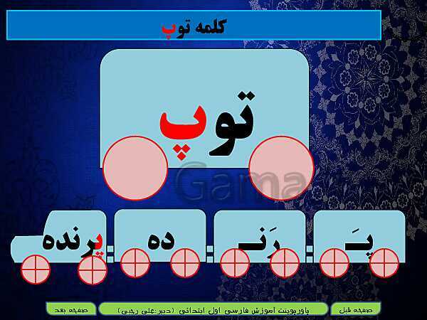 پاورپوینت آموزش کامل متن درس و تمرینات فارسی اول دبستان | درس 10: پـ پ ــ گـ گ- پیش نمایش