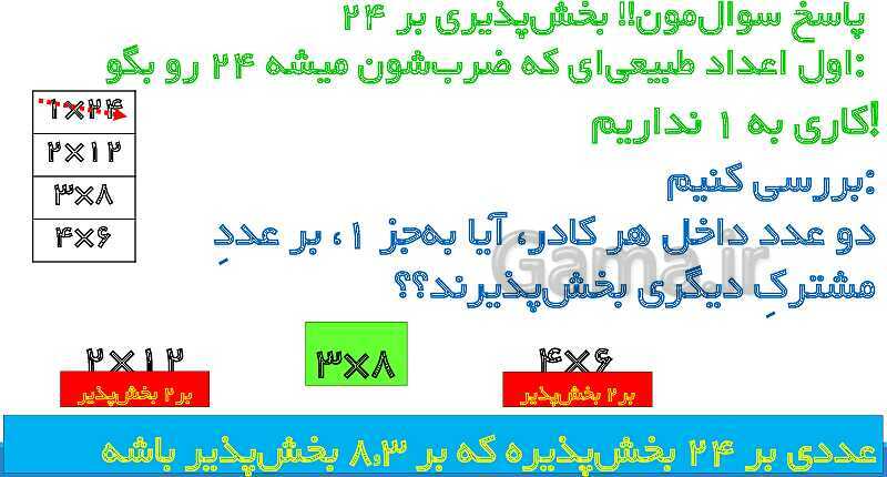 پاورپوینت تدریس کامل بخش‌پذیری ریاضی ششم دبستان | درس 3: بخش‌پذیری- پیش نمایش