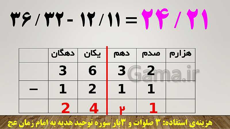 پاورپوینت حل سوالات جمع و تفریق اعداد اعشاری ریاضی ششم دبستان | درس 1: یادآوری- پیش نمایش