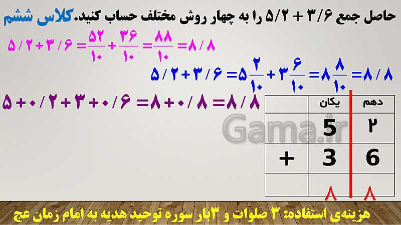 پاورپوینت حل سوالات جمع و تفریق اعداد اعشاری ریاضی ششم دبستان | درس 1: یادآوری- پیش نمایش