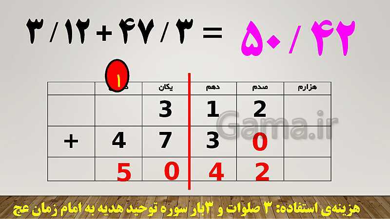 پاورپوینت حل سوالات جمع و تفریق اعداد اعشاری ریاضی ششم دبستان | درس 1: یادآوری- پیش نمایش