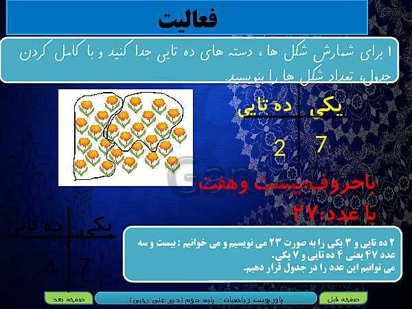 پاورپوینت تدریس کامل ریاضی دوم دبستان | فصل 1: عدد و رقم- پیش نمایش