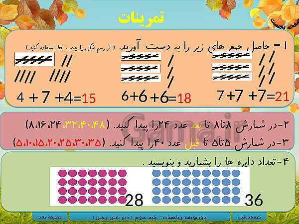 پاورپوینت تدریس کامل ریاضی دوم دبستان | فصل 1: عدد و رقم- پیش نمایش