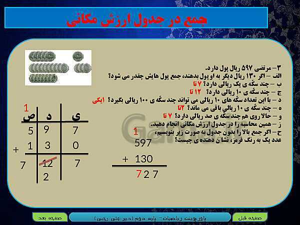 پاورپوینت تدریس کامل ریاضی دوم دبستان | فصل 6: جمع و تفریق اعداد سه رقمی - پیش نمایش