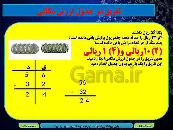 پاورپوینت تدریس کامل ریاضی دوم دبستان | فصل 6: جمع و تفریق اعداد سه رقمی - پیش نمایش